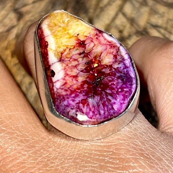 Colorful Solar Agate Ring Size 7 - Picture 5 of 7